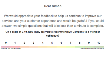 Collect feedback with NPS surveys and html formatting via email